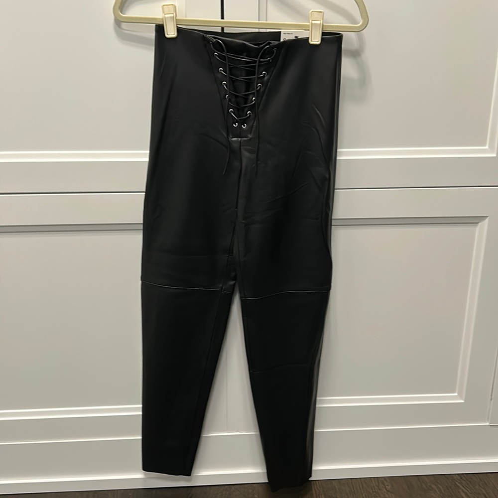 Zara mid-rise faux leather legging
